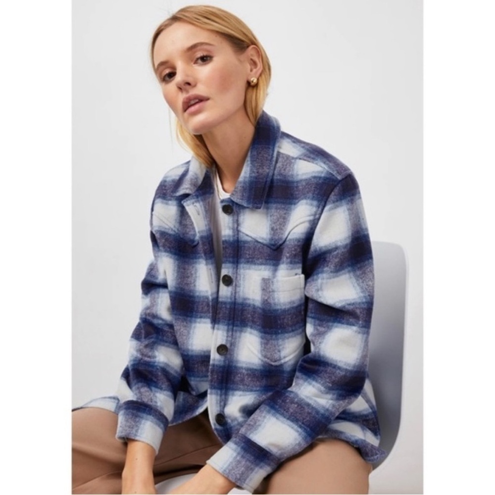 Rails Tripp Flannel Plaid Shirt Jacket XL Blue Western Shacket Cozy Country Warm - Picture 2 of 16